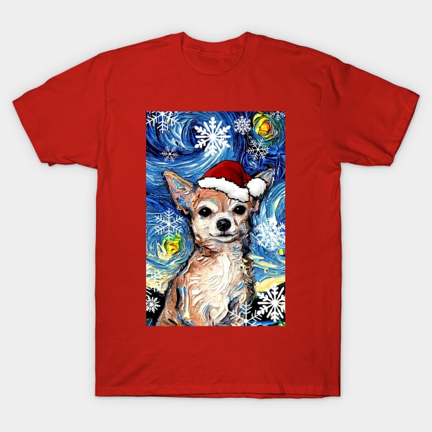 Chihuahua Santa T-Shirt by sagittariusgallery